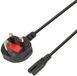 Ibox Câble d'alimentation pour moniteur, TV, équipement RTV, IEC C7, UK, 1,8 mètre