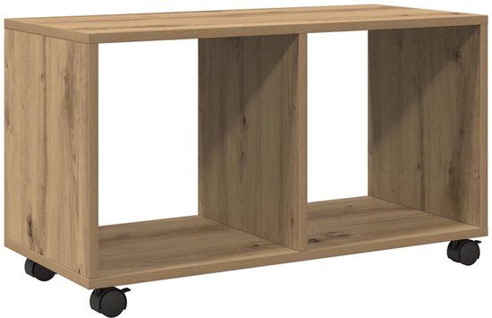 vidaXL Rolkast 72x33x42,5 cm bewerkt hout artisanaal eikenkleurig