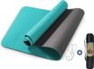 Wan GmbH Tapis de yoga - Tapis de fitness Pilates - Sport à domicile - Double antidérapant - 183 x 61 cm - Turquoise Noir