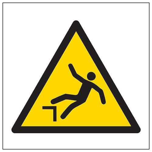 V Safety VSafety Warning Drop Logo Sign - 100mm x 100mm - 1mm Rigid Plastic