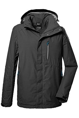 killtec Heren Functioneel jack/outdoorjack met afritsbare capuchon KOS 256 MN JCKT_CARLEB, dark anthracite, L, 41364-000