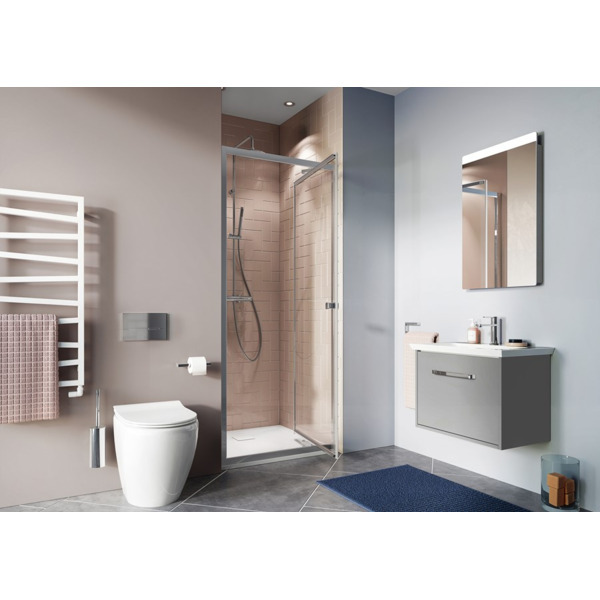 Crosswater Clear 6 draaideur infold 90x195cm zilver profiel helder glas CAIDSC0900