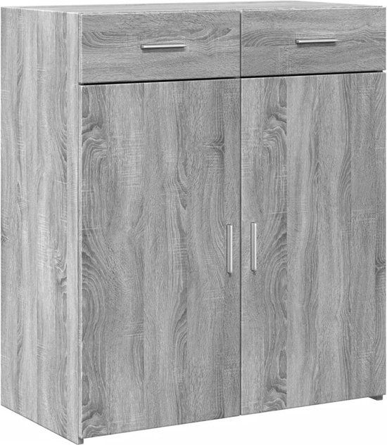 vidaXL Dressoir - 80x42,5x93 cm - Bewerkt Hout - Grijs Sonoma Eikenkleurig