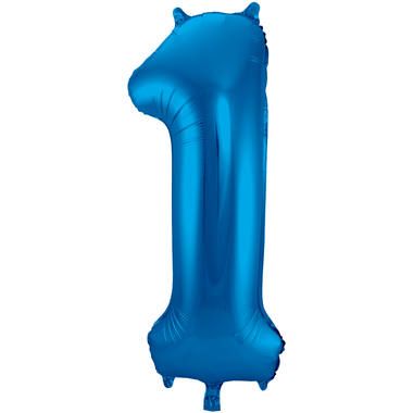 Folat Folie Ballon Nummer 1 - Blauw - 86cm