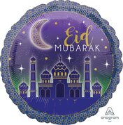 Amscan Eid Mubarak Folie ballon 45cm round S40 Packaged