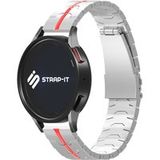 Strap-it Samsung Bracelet acier fer Samsung Gear Sport (argent/rouge)