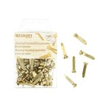 Westcott Monsterzakklemmen, 100 stuks, messing patroonklemmen, 13 mm met ronde kop