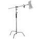 NEEWER Pro 100% roestvrij staal heavy duty C stand met boom-arm - max. hoogte 320cm fotografie licht stand met 128cm lange arm, 2 grip head voor Studio Monolight, softbox, reflector