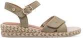 Jana Dames Platte Sandalen Groen Synthetisch Klittenband 28274-46