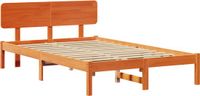 vidaXL Bedframe Wasbruin 120 x 190 cm Massief grenenhout