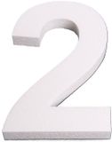 Glorex Hobby Piepschuim cijfer 2 jaar - H25 cm - wit