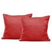 DecoKing 57582 2-delige 2 kussenslopen 45 x 45 cm microvezel ritssluiting fleece kussenhoezen rood Mic