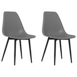 VidaXL Eetkamerstoelen 2 stuks PP grijs