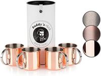 Buddy's Bar Moscow Mule Bekers - Cocktailglazen - Set van 4 Koperen Bekers - RVS met Koperen Coating - 450 ml