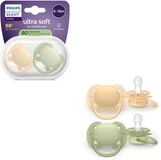 Philips Avent Ultra Soft – Superzachte siliconen fopspeen (6-18 mnd) – Voor gevoelige huid – 2 stuks - SCF091/45