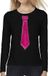 Bellatio Decorations Chemise pour femme - cravate rose - noir - carnaval - fête ringard S