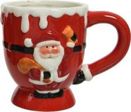 Merkloos / Sans marque Decoris Kerst mok - Rood - Keramiek - 13 x 9 x 10,5 cm
