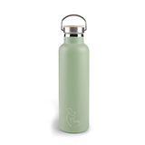 Lacor - Roestvrijstalen fles, waterfles, dubbele isolatiewand, houten dop met oogje om op te hangen, BPA-vrij, inhoud: 0,75 l, groen