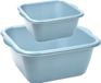 Forte Plastics Afwasbak teil - set van 2 formaten - 10 en 20 liter - licht blauw - kunststof