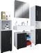 VCM Flandu III Set de meubles de salle de bain 4 pièces Blanc/Noir