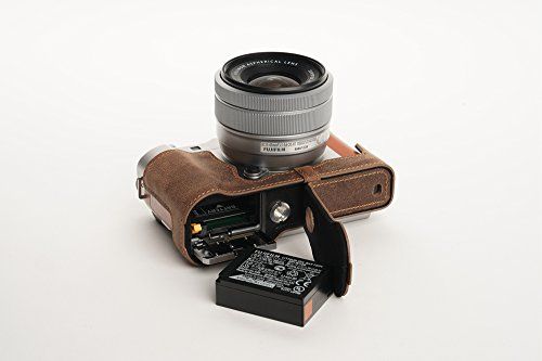 TP Handgemaakte Echt Lederen Camera Case voor Fujifilm X-A5 - Bruin