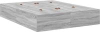 vidaXL Opbergbedframe Grijs Sonoma 135 x 190 cm Bewerkt Hout