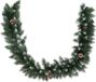 Merkloos / Sans marque Koopman International Dennenslinger/dennen guirlande - groen - 180 x 7 cm - besneeuwd - kerstversiering