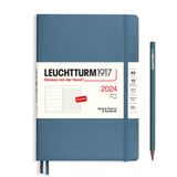 Leuchtturm1917 Weekplanner + Notities Agenda 2024 A5 Softcover 12 Maanden Steen Blauw