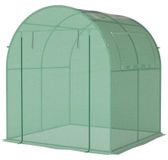 Serre - Serre tunnel en PE-folie - Rolluiken en ramen - 180x180x200 cm - Vert olive
