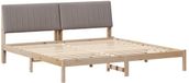 vidaXL Bedframe met hoofdeinde Bruin 200 x 200 cm Massief grenenhout