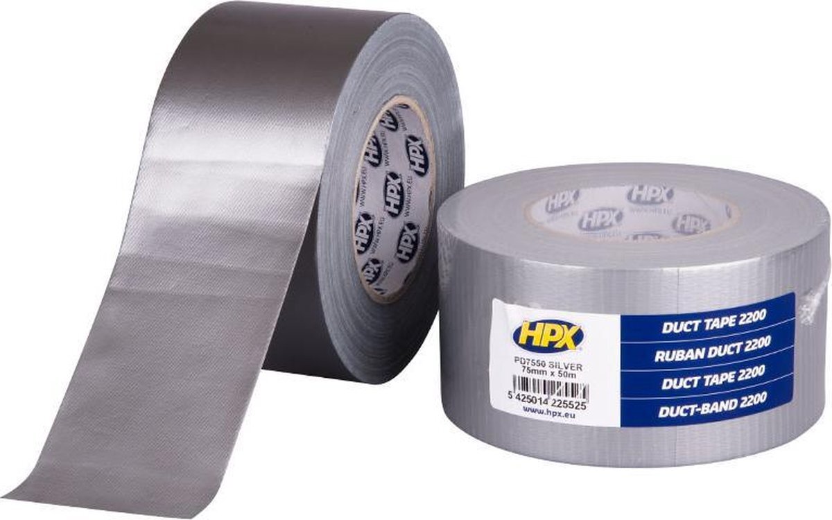 HPX Duct tape 2200 - zilver 75mm x 50m