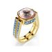 Swarovski Chroma ring, Cushion-slijpvorm, Meerkleurig, Goudkleurige toplaag