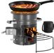 VEVOR Rocket Stove BBQ Rocket Houtkachel met Dubbele Deur Campingkachel Campinggrill