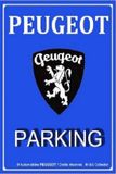 I&S Peugeot Parking. Metalen wandbord in reliëf 20 x 30 cm