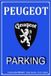 I&S Peugeot Parking. Metalen wandbord in reliëf 20 x 30 cm