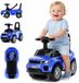 Sun Baby Loopauto vanaf 1 jaar, bobby auto, kinderauto vanaf 12 maanden, babyauto, babywalker met claxon en motorgeluiden (Blauw)