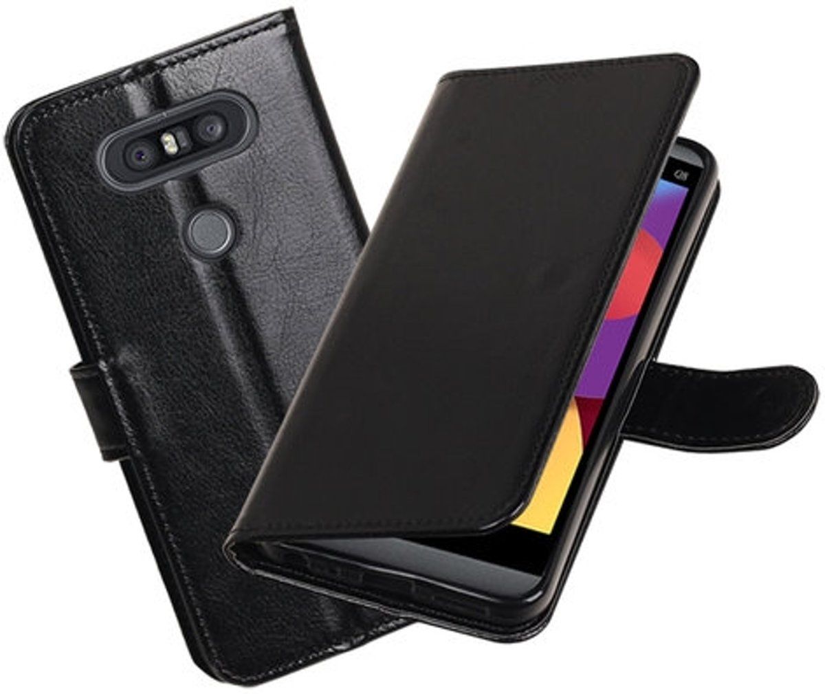 Best Cases - Zwart Portemonnee booktype hoesje LG Q8