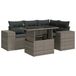 vidaXL 5-delige Loungeset met Kussens, Poly Rattan, Grijs