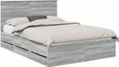 vidaXL Cadre de lit, couleur Sonoma gris, 140 x 200 cm, en bois de construction