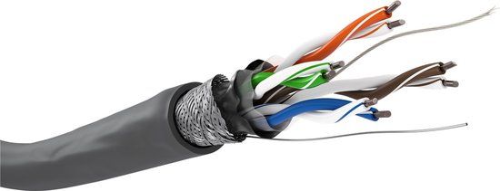 OEM Goobay CAT5e FTP 305 meter internetkabel op rol stug grijs
