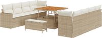 vidaXL Banc de jardin 10 places beige polyrattan