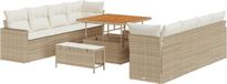 vidaXL Banc de jardin 10 places beige polyrattan