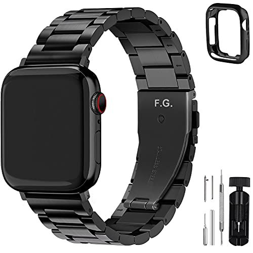 Fullmosa Compatibel met Apple Watch Band 42mm/44mm/45mm - Zwart