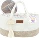 Yunioo® Luiertas en Commodemandje - Wit-Beige - Luier Organizer - Opbergmand kinderkamer - Kraamcadeau babyshower - 36x22x18 cm