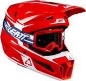 Leatt 3.5 V26 Motorcrosshelm met bril - Rood/wit - Maat M