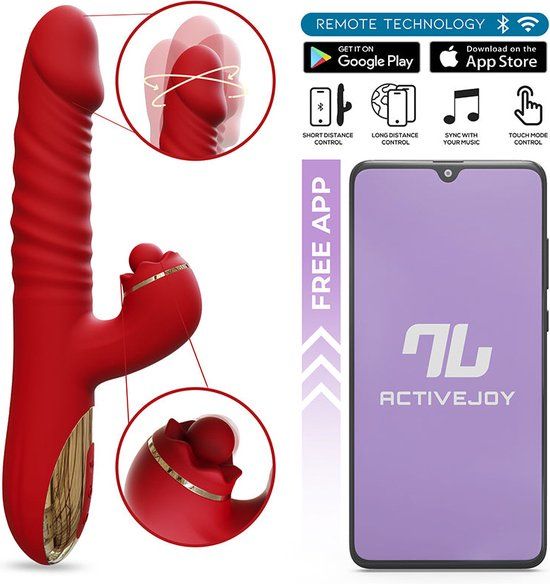 Intoyou Ascen - Rabbit Vibrator - Stotende en Oscillerende Rabbit Vibrator met App Control - Rood