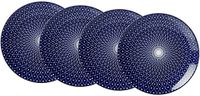 Ritzenhoff & Breker Reiko Cake and Breakfast Set Royal borden, 4 stuks, 21,5 cm diameter, porselein, blauw/wit