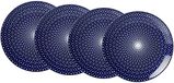 Ritzenhoff & Breker Reiko Cake and Breakfast Set Royal borden, 4 stuks, 21,5 cm diameter, porselein, blauw/wit