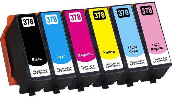 InktDL Compatible inkt cartridges voor Epson 378 / 378XL | Multipack van 6 cartridges voor Epson Expression Photo XP-8500, XP-8505, XP-8600, XP-8605, XP-8606 en XP-8700