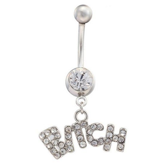 Fako Bijoux - Navelpiercing - Bitch - Wit